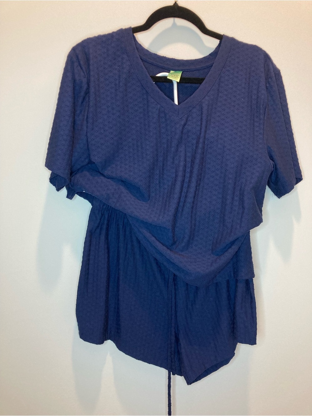 Honeydew Intimates Navy Textured V-Neck Short Sleeve Top and shorts pajama set